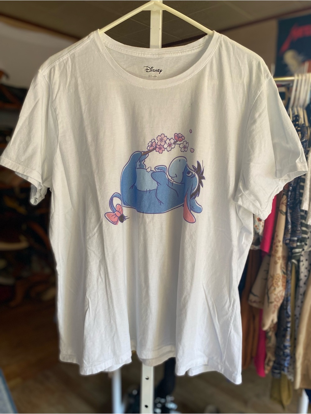 Disney White Kids Eeyore Graphic Tee with Pastel Accents